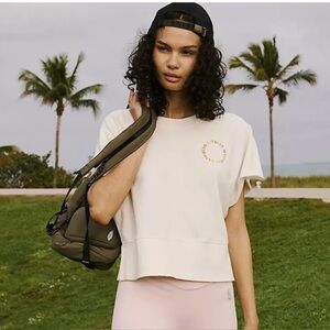 Free People Movement Meditate Tee Size XS in Ivory NWT